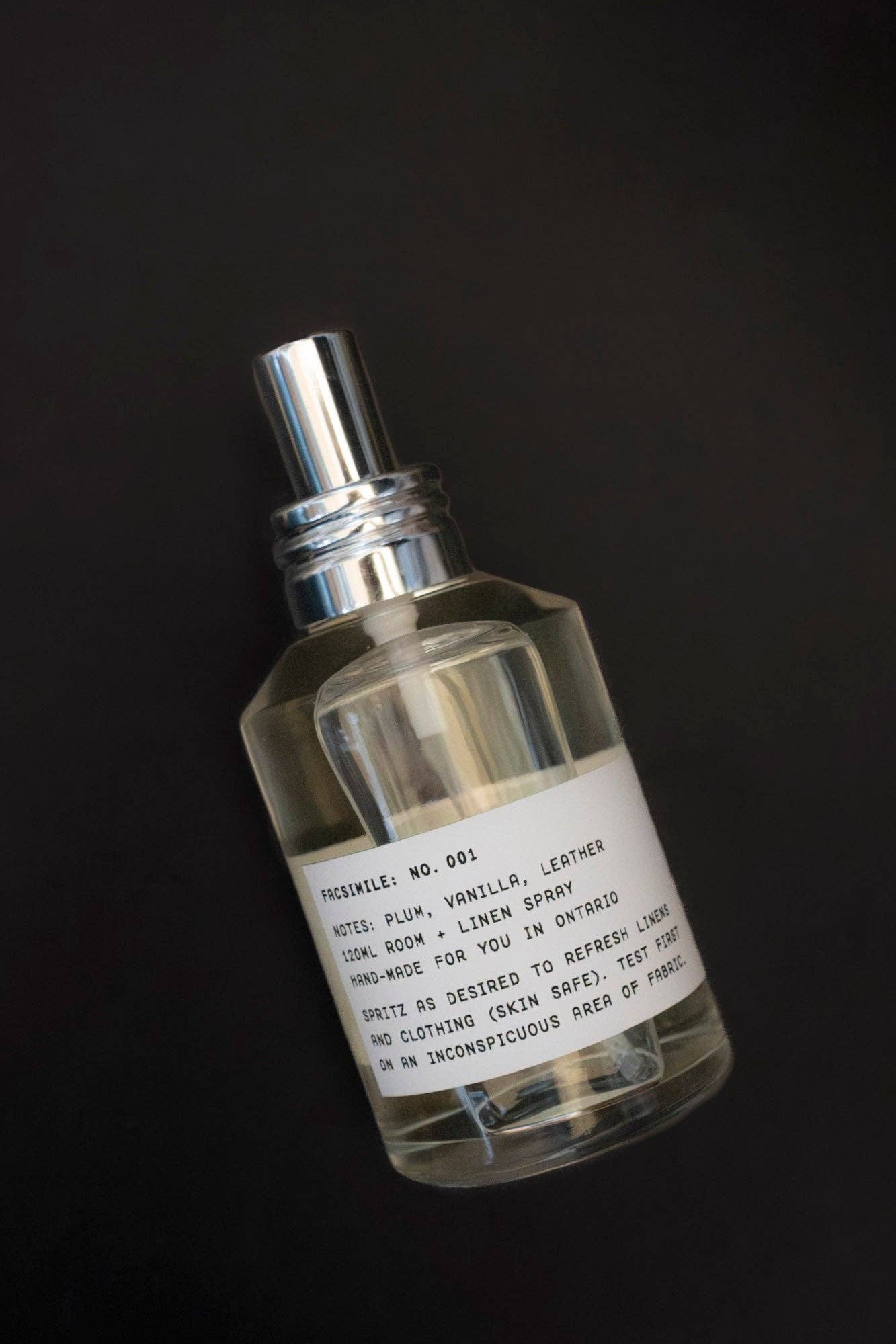 FACSIMILE No. 035: Pink Peppercorn, Tobacco, Dark Rum [Room + Linen Spray] La Bomba Floristry Vancouver Canada No. 035: Pink Peppercorn, Tobacco, Dark Rum [Room + Linen Spray]