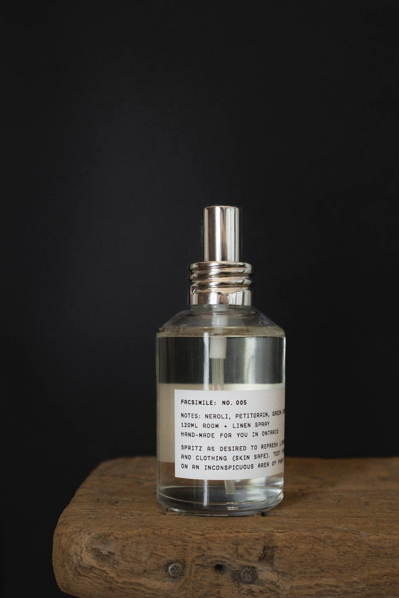 FACSIMILE No. 035: Pink Peppercorn, Tobacco, Dark Rum [Room + Linen Spray] La Bomba Floristry Vancouver Canada No. 035: Pink Peppercorn, Tobacco, Dark Rum [Room + Linen Spray]