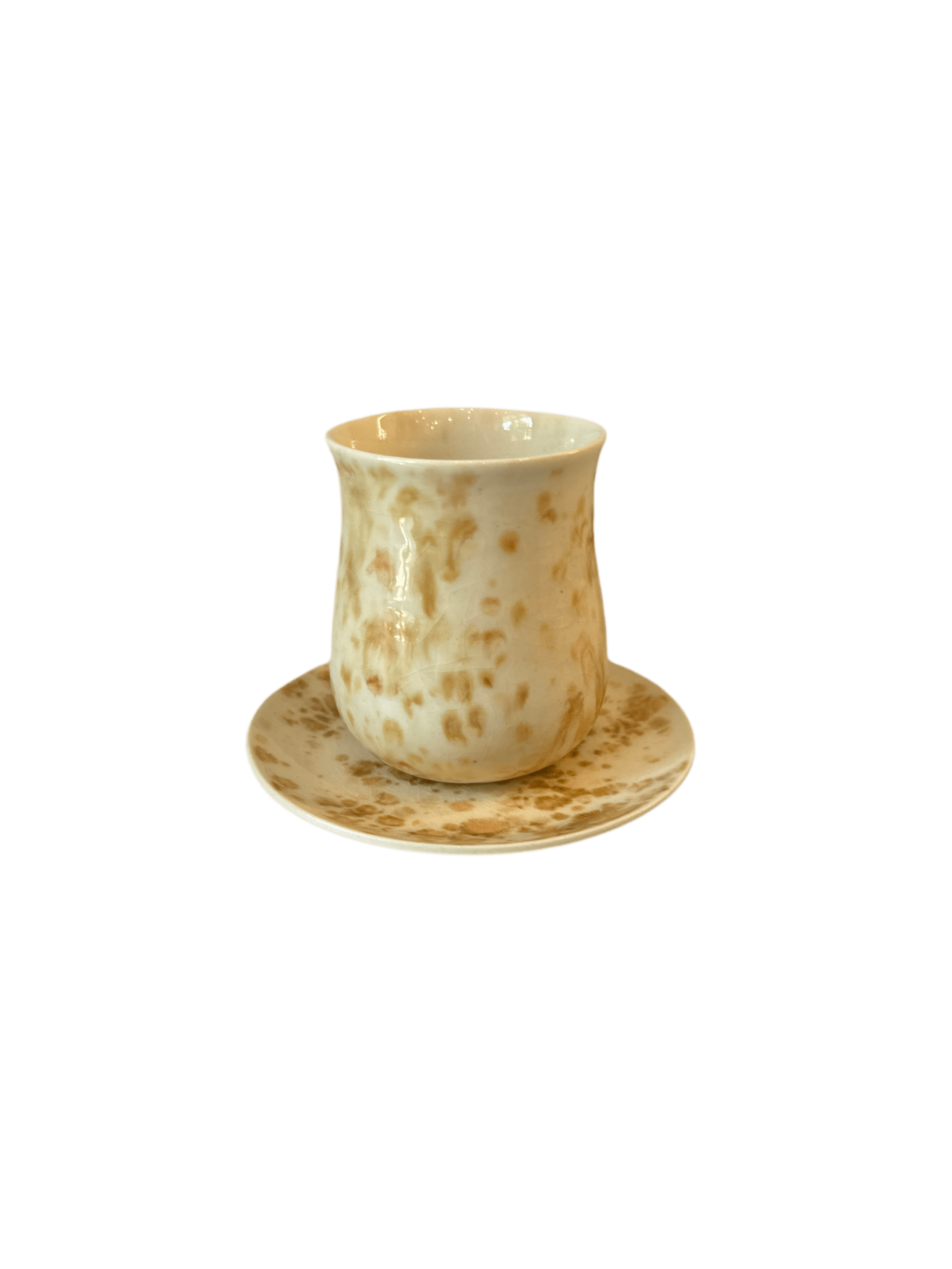 Haneu Haneu Haneu Haneu-Beige Speckled Ceramic Cup with Saucer C La Bomba Floristry Vancouver Canada Haneu Haneu-Beige Speckled Ceramic Cup with Saucer C