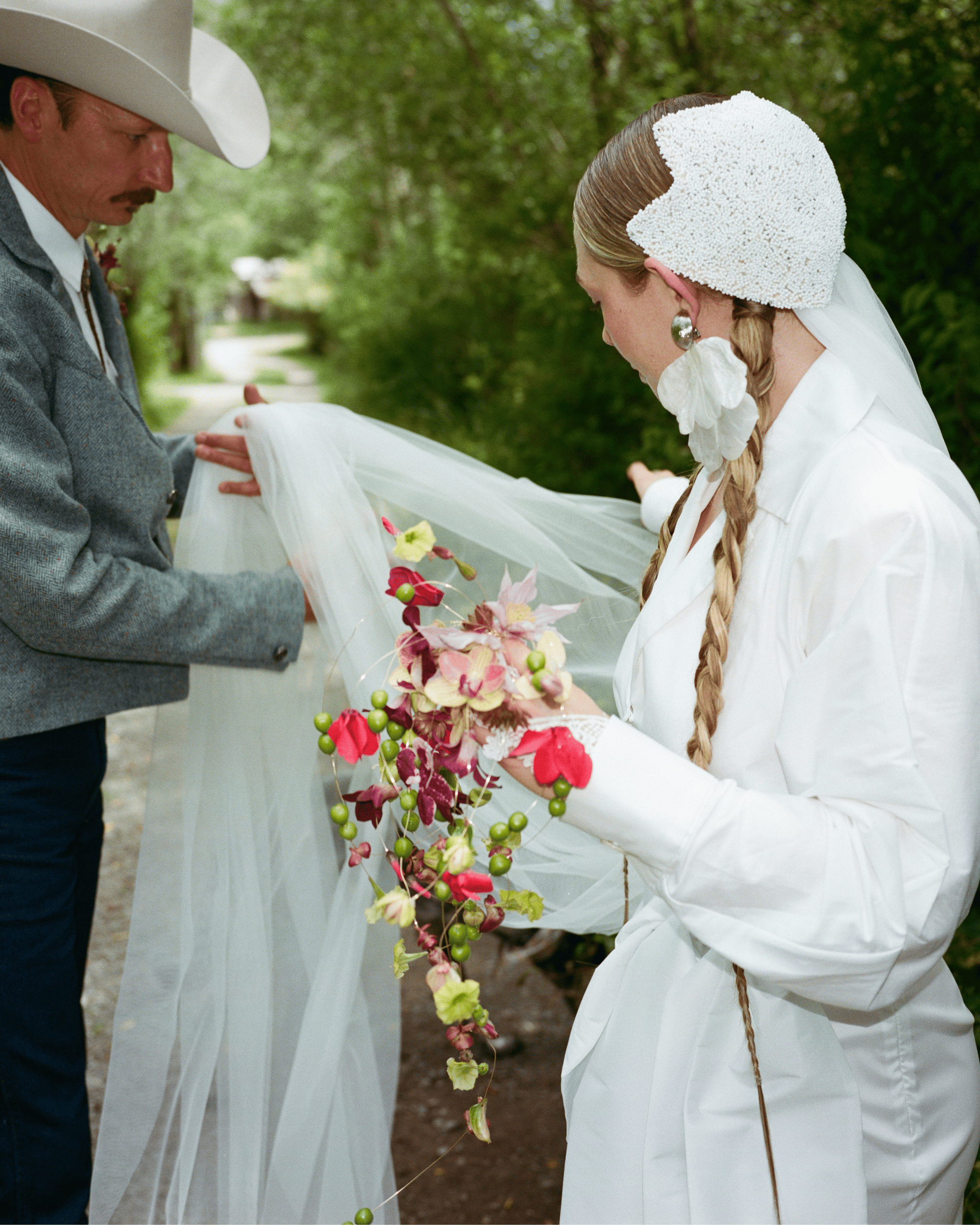 La Bomba Floristry Arrangements Fully Wired Cascading Bridal bouquet La Bomba Floristry Vancouver Canada Fully Wired Cascading Bridal bouquet