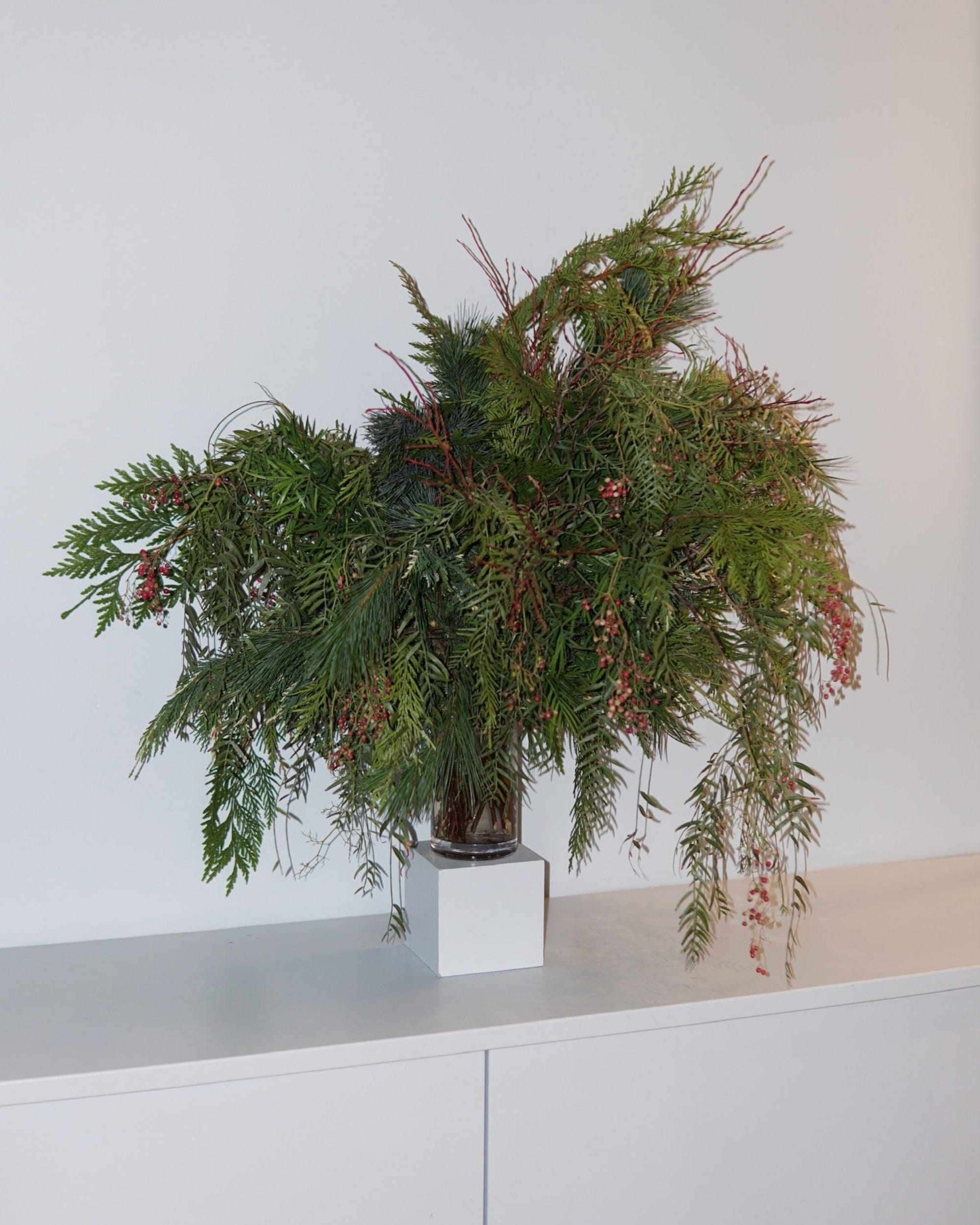 La Bomba Floristry Flowers Evergreen Cascade Arrangement La Bomba Floristry Vancouver Canada Evergreen Cascade Arrangement