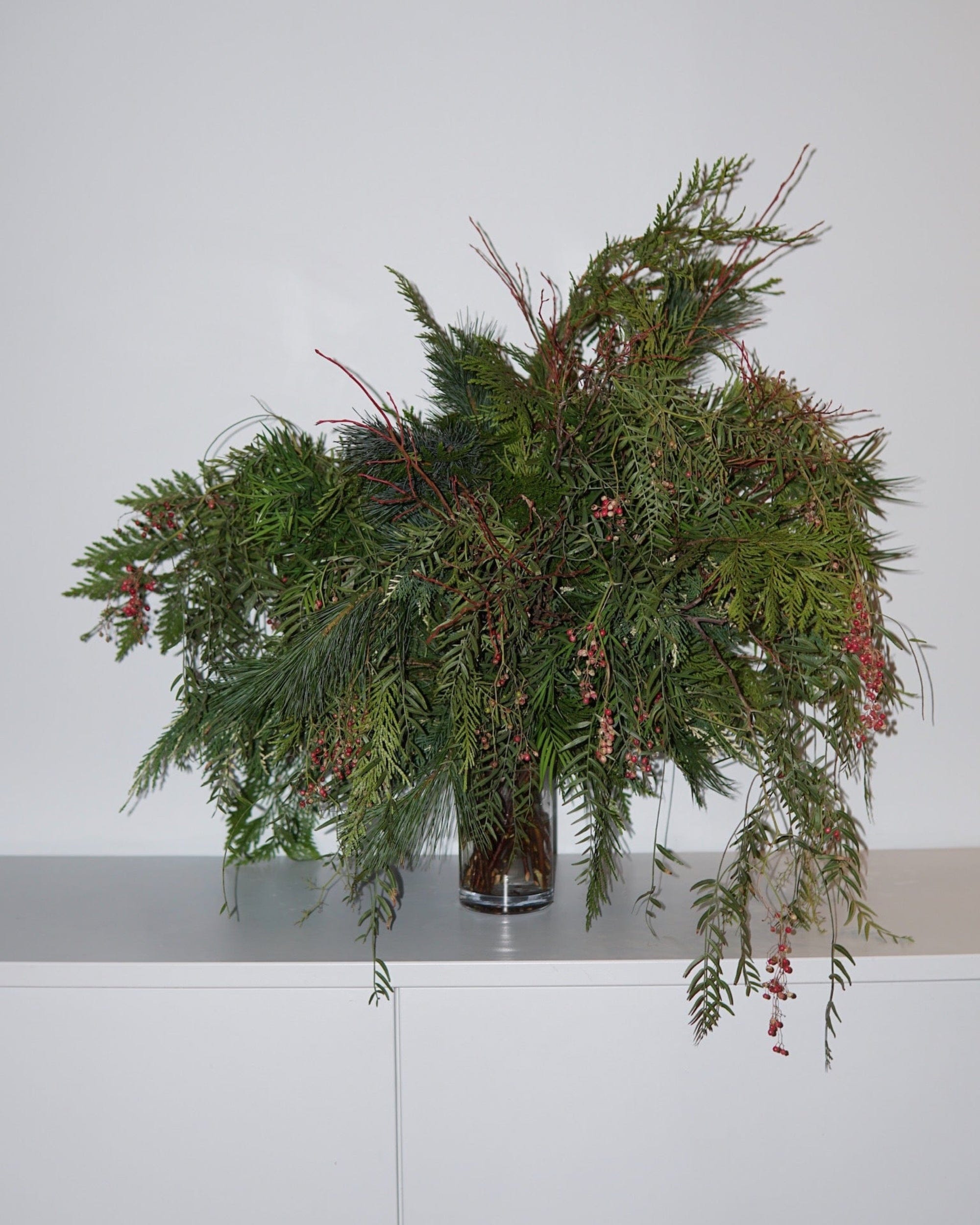 La Bomba Floristry Flowers Evergreen Cascade Arrangement La Bomba Floristry Vancouver Canada Evergreen Cascade Arrangement