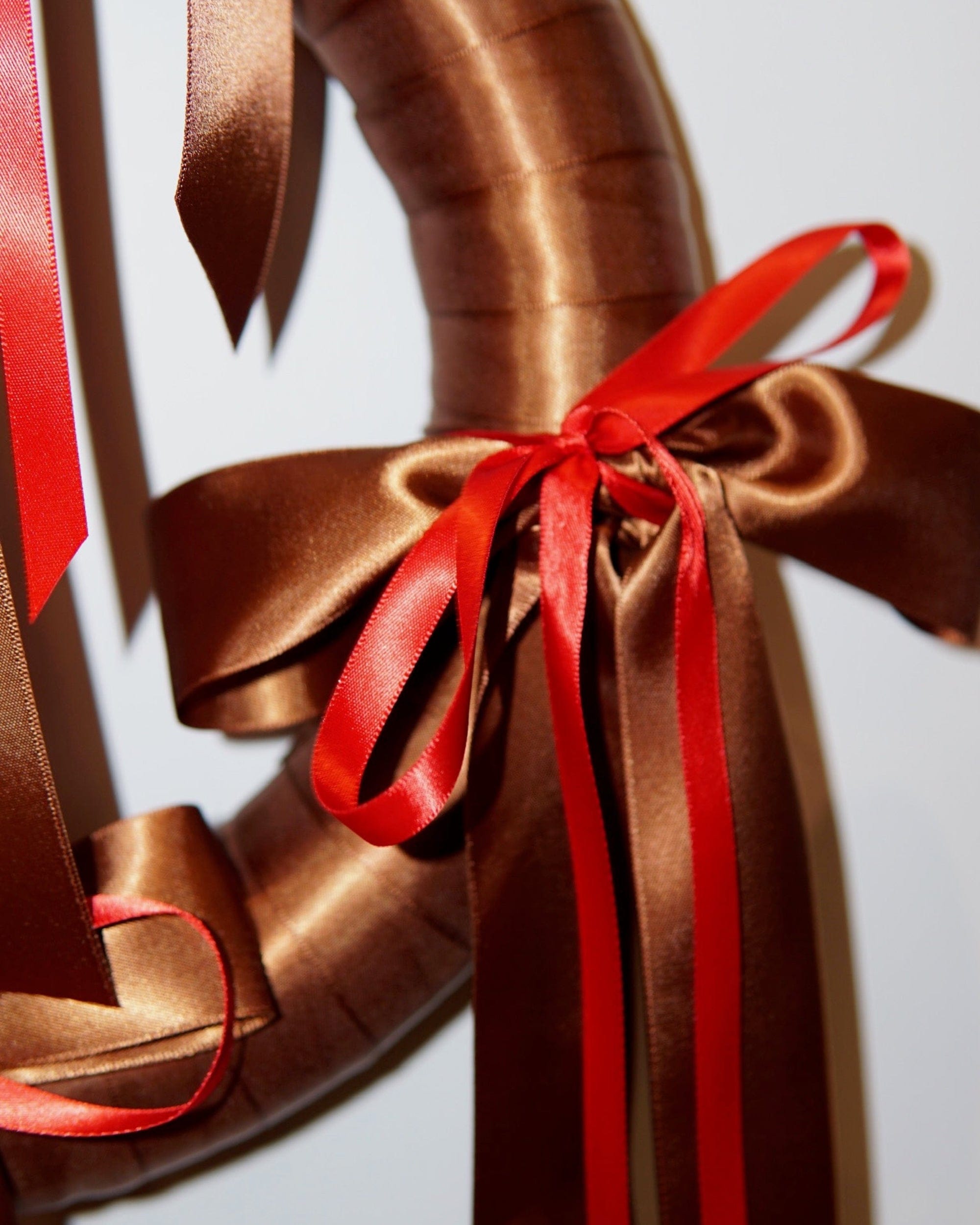 La Bomba Floristry Flowers Holiday Ribbon Wreath - Chocolate/ Red 12.5" La Bomba Floristry Vancouver Canada Holiday Ribbon Wreath - Chocolate/ Red 12.5"