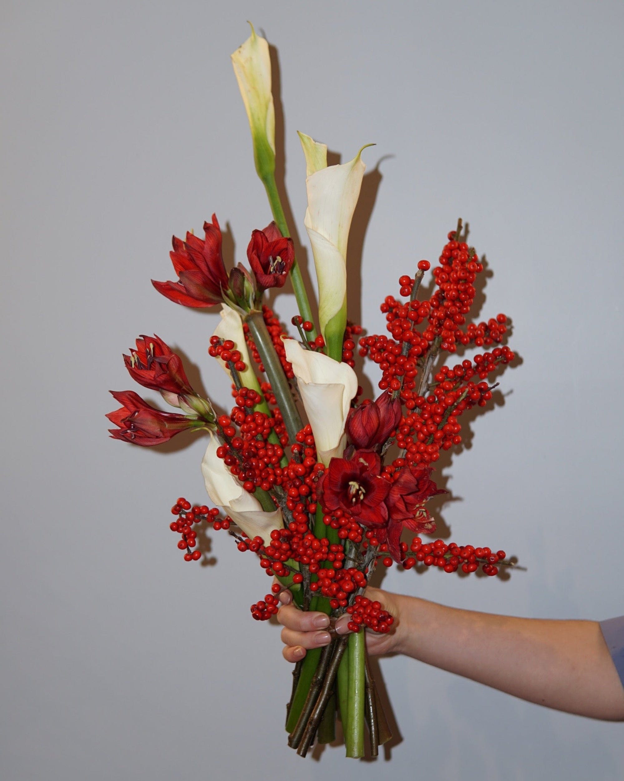 La Bomba Floristry Flowers Red & Ivory Holiday Stem Bundle La Bomba Floristry Vancouver Canada Red & Ivory Holiday Stem Bundle