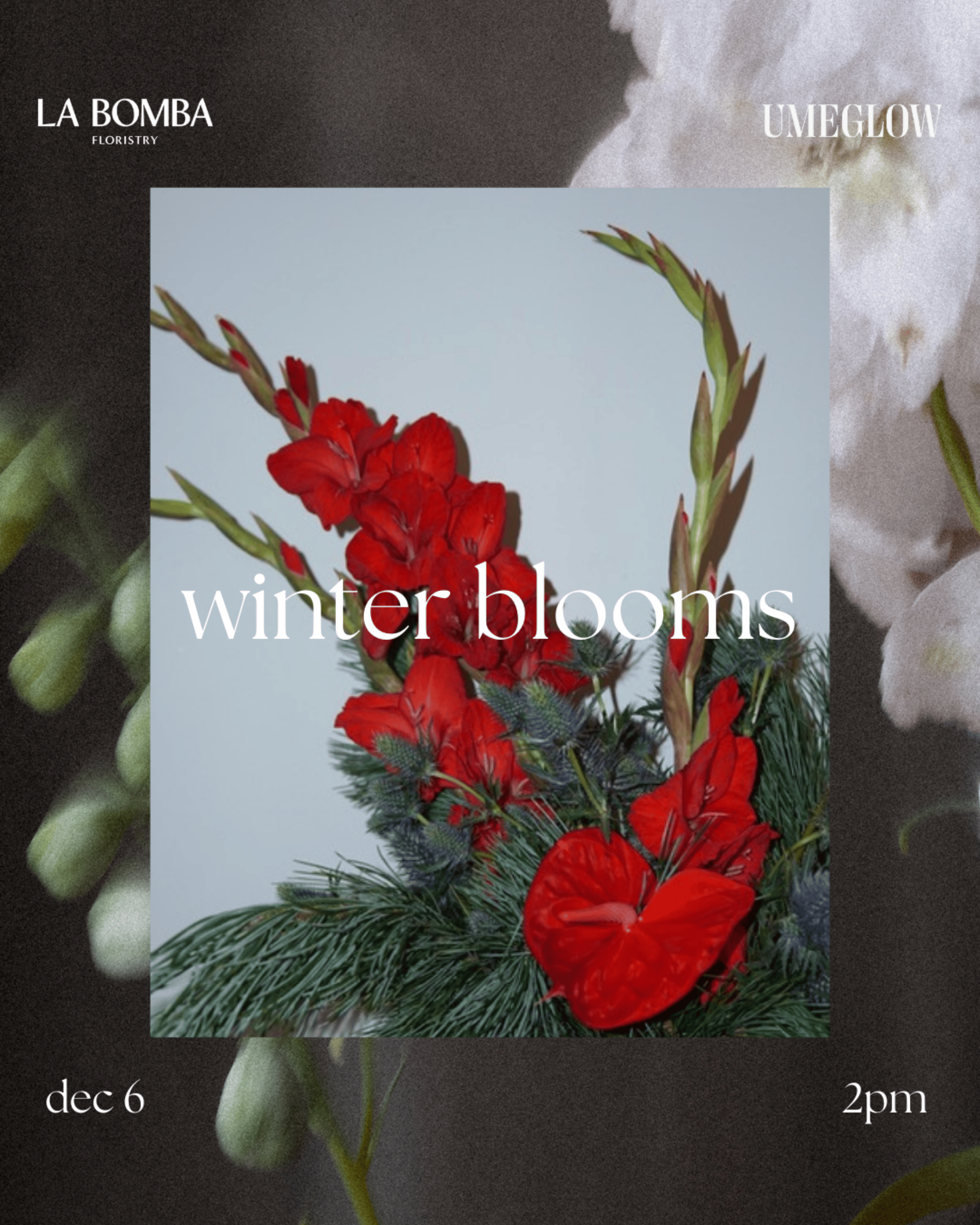 La Bomba Floristry Workshops WORKSHOP: WINTER BLOOMS La Bomba Floristry Vancouver Canada WORKSHOP: WINTER BLOOMS