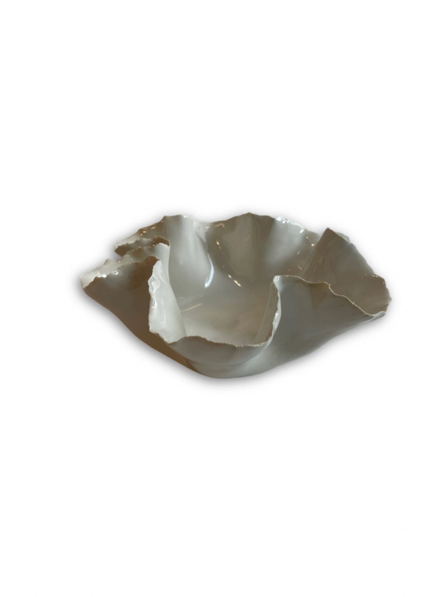 Nathalee Paolinelli Nathalee Paolinelli - Torn Ruffle Bowl in White Gloss La Bomba Floristry Vancouver Canada