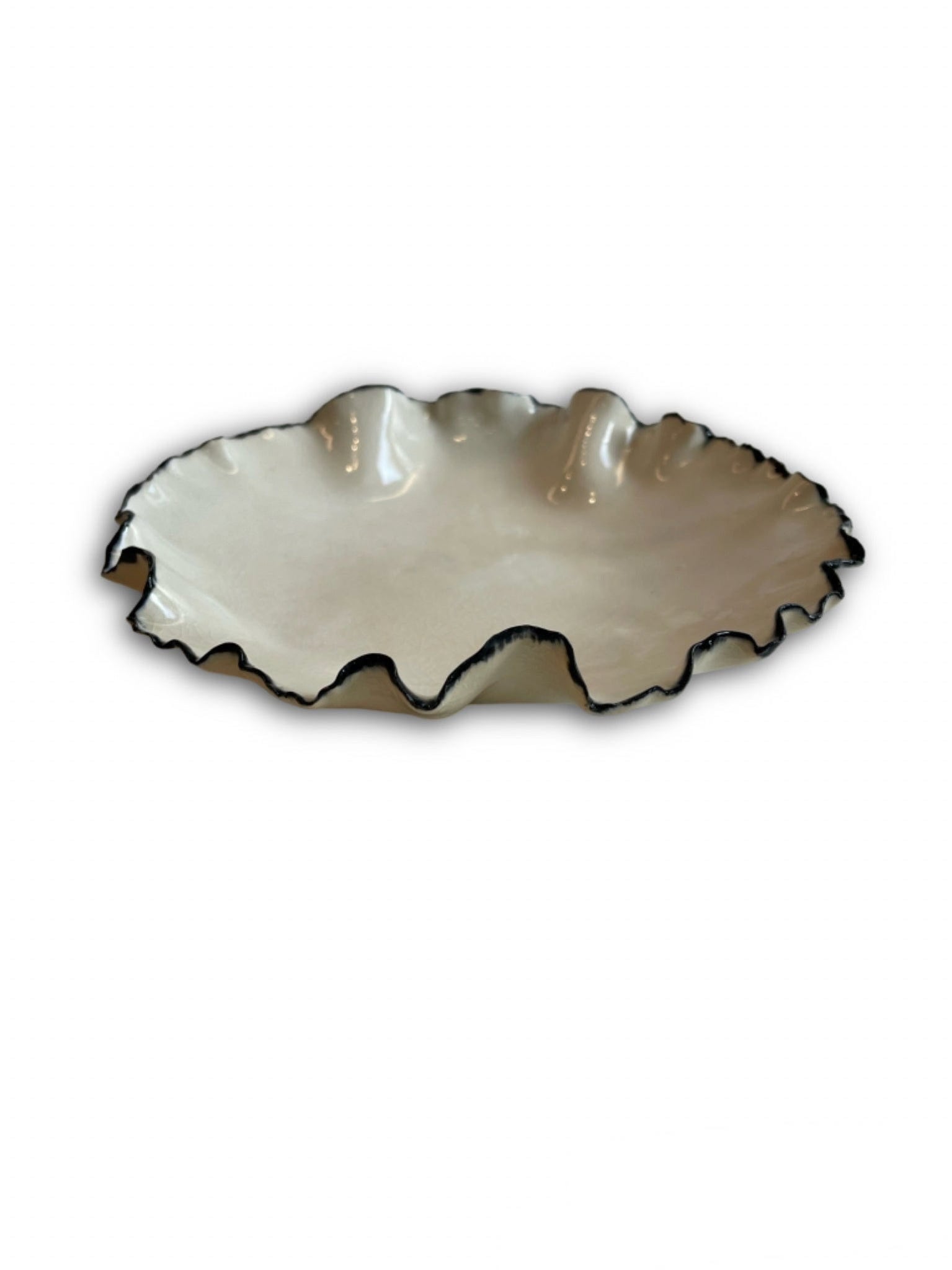 Nathalee Paolinelli Nathalee Paolinelli - Torn Ruffle Bowl in White with Black Rim La Bomba Floristry Vancouver Canada